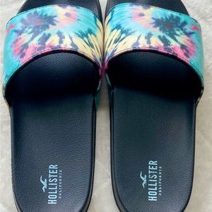 Hollister Tie Dye Slides, size medium
